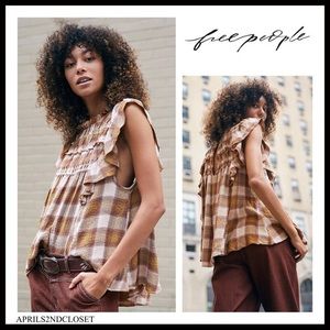FREE PEOPLE BOHO FLOWY TANK TOP TUNIC BLOUSE A3C